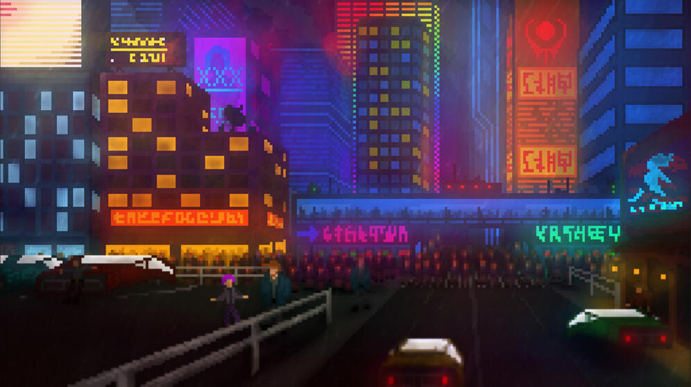 Cyberpunk City Street